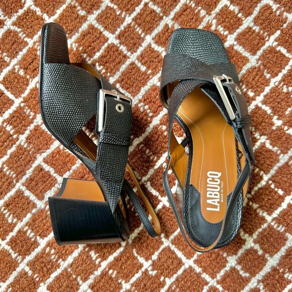 Labucq Chan Sandal Black Embossed - Picture 3 of 6